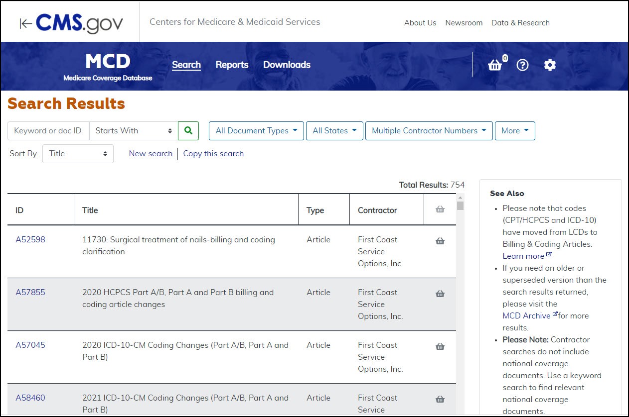Búsqueda filtrada de MCD