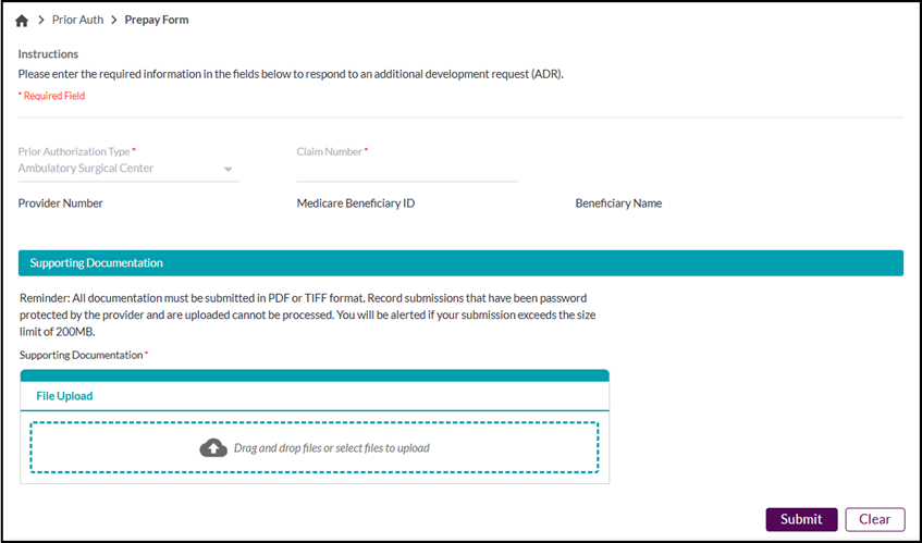 Formulario de prepago