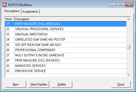 HCPCS modifier details