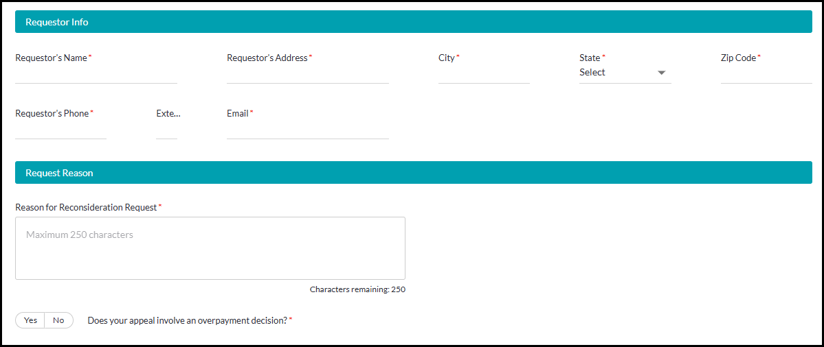Parte A – Solicitud de reconsideración