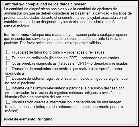   Cantidad y/o complejidad de los datos a revisar