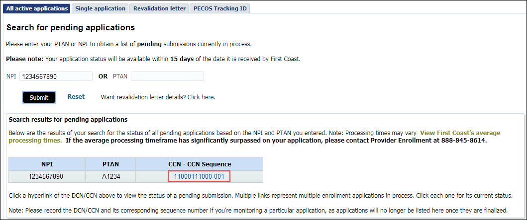 All active applications - results