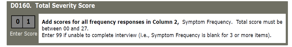 captura de pantalla de la puntuación de gravedad total D0160