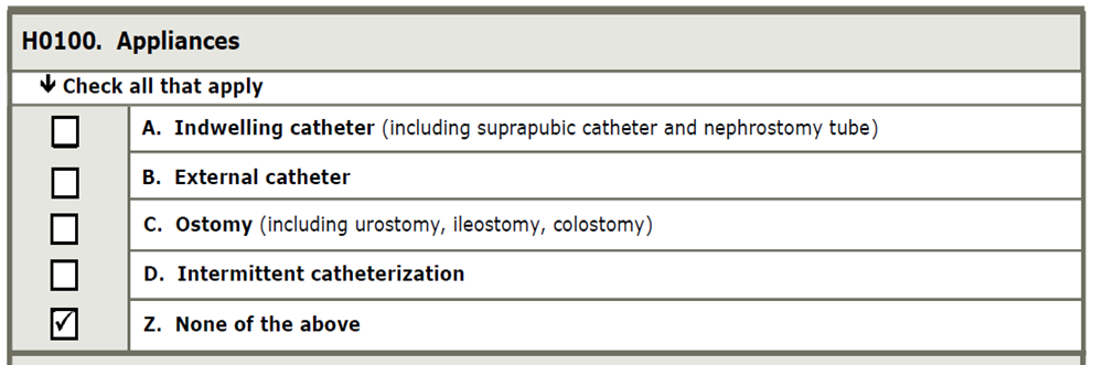 screen shot of H0100 Appliances