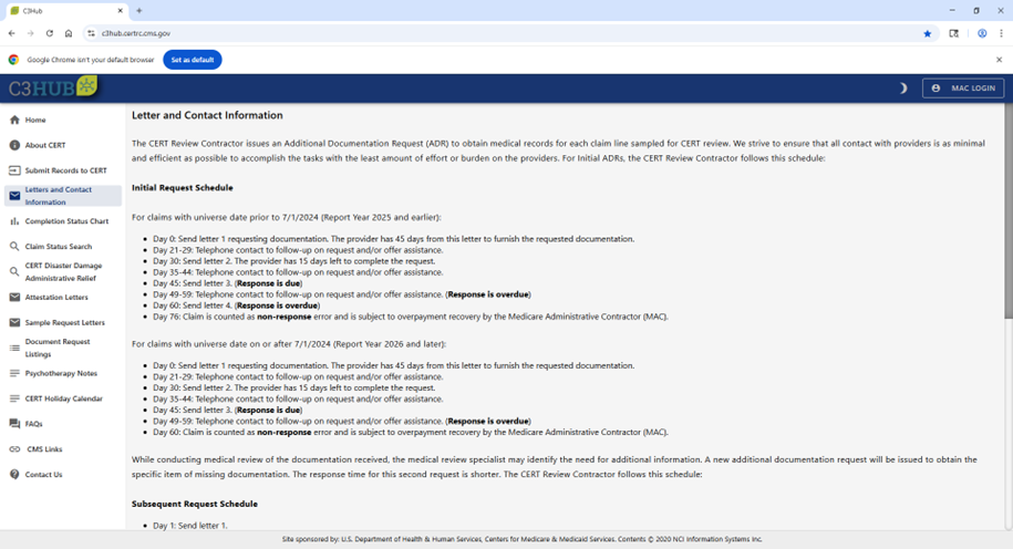 letter and contact info