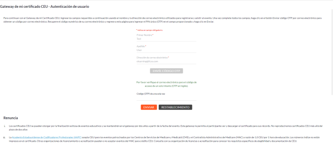 Autenticación del usuario