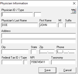 Physician information