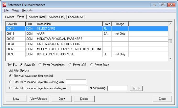 Reference file: primary payer