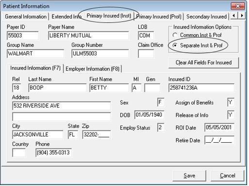MSP: Primary insured