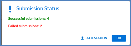 Partially successful submission status screen