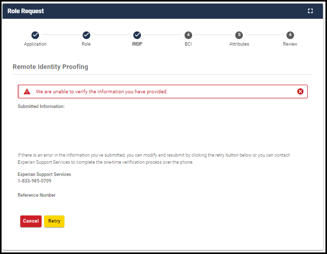 remote identity proofing error