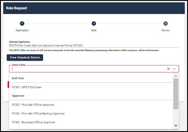 role request screen 2