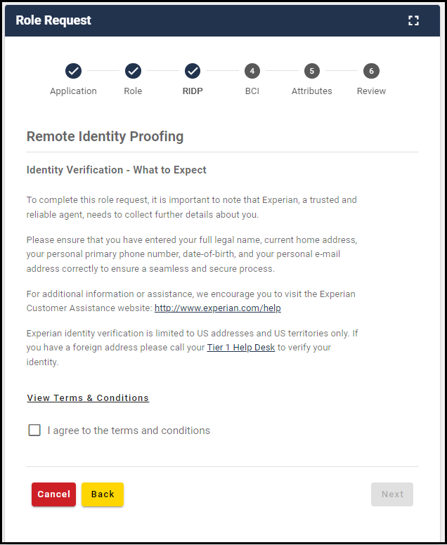 remote identity proofing agreement terms