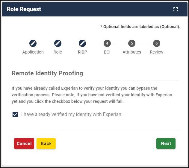   Experian verification