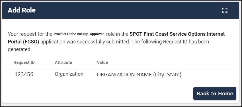   Confrimation of request