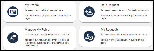 home screen showing tiles
