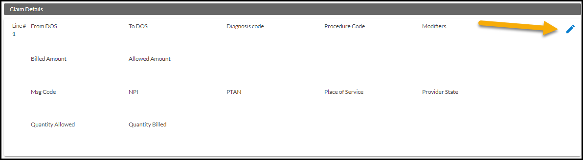 Part B - Claim line level edit